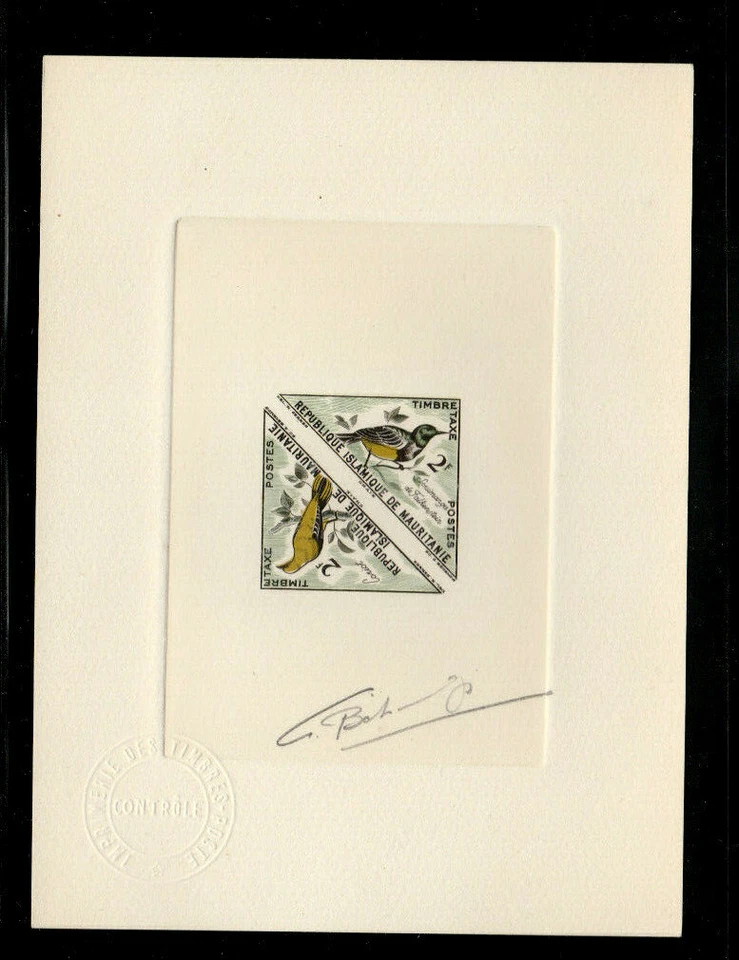 Mauritania 1963 SC# J30/J31 Multicolored Artist Die Proof Birds, Fauna - Image 1 of 1