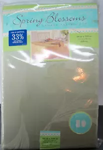 New Pistachio Damask Tablecloth Spring Blossom Cotton Blend Flower Oblong 60x144 - Picture 1 of 5