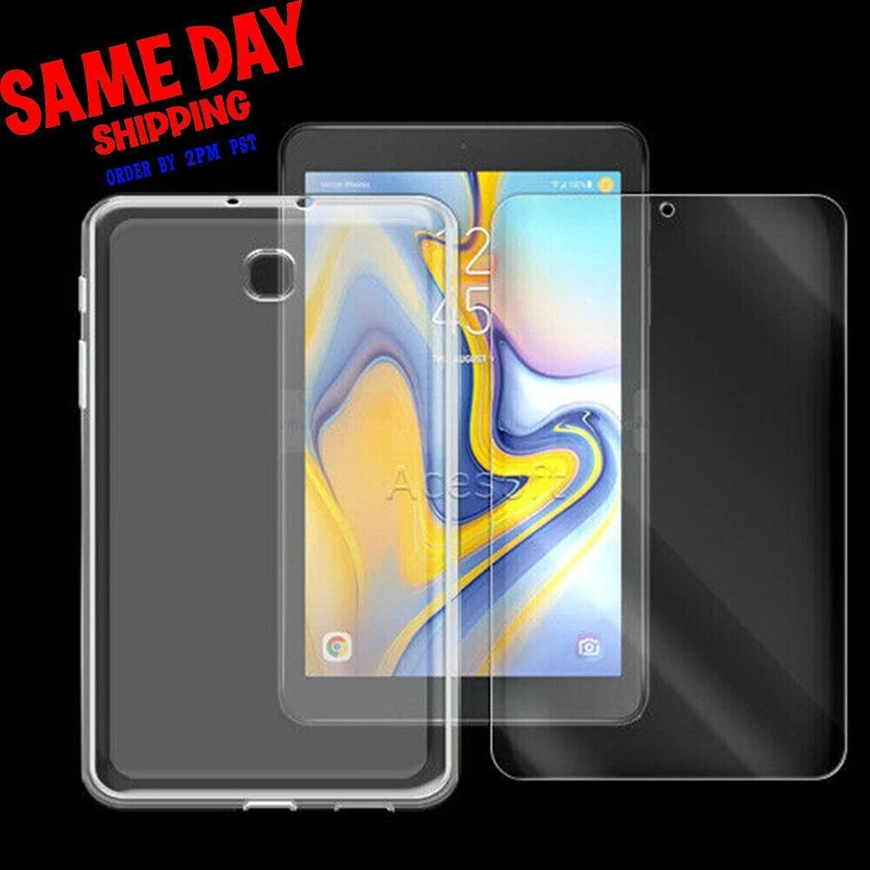 Premium 9H Screen Protector TPU Case for Samsung Galaxy Tab A 8.0" 2018 SM-T387V - Image 1 of 1