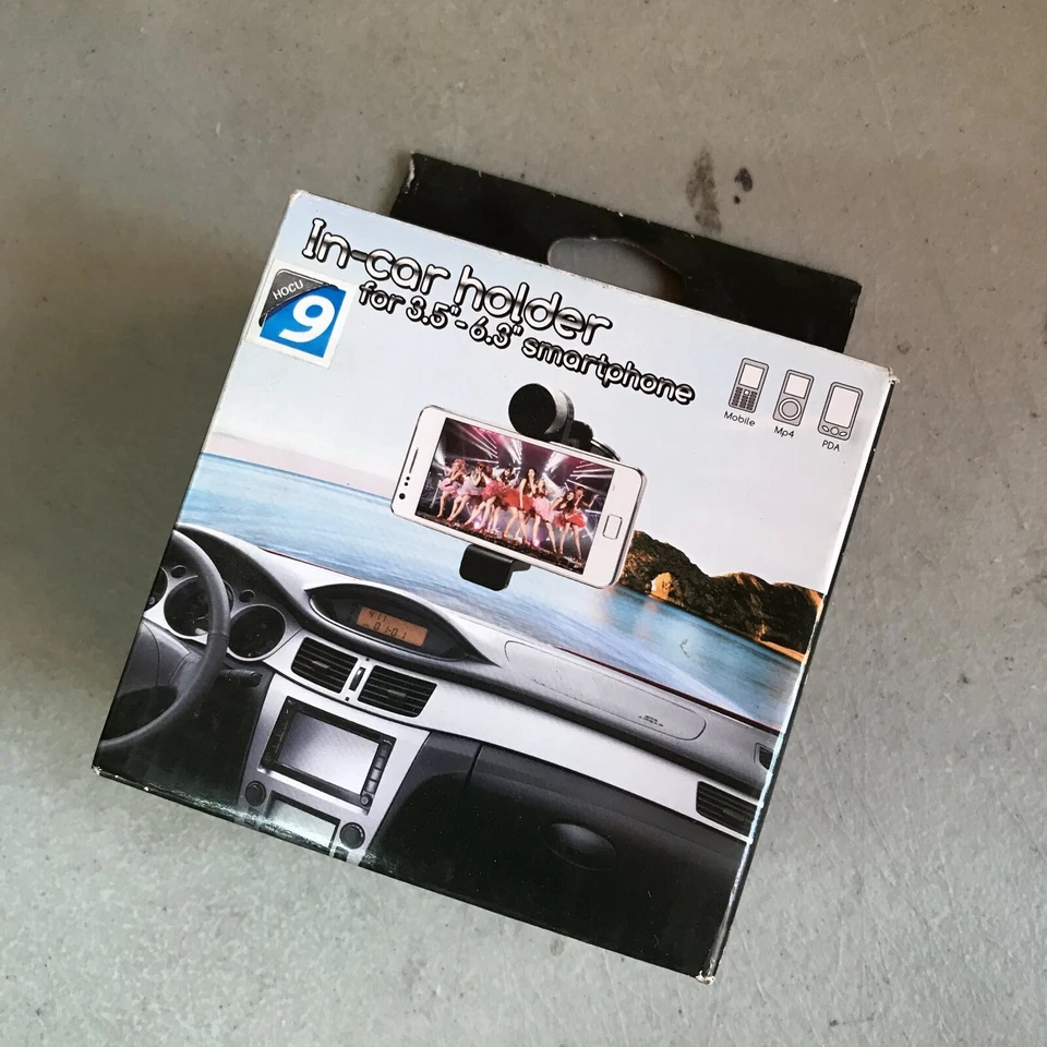 Adjustable Cell Phone Car Mount Hand Free with Suction Cup For Windshield Black - Image 1 of 4