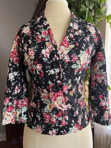 Francesca’s Boutique Floral 3/4 Sleeve Blazer Size M - Picture 1 of 8