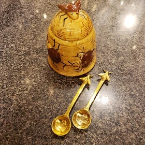 Juego de cuatro cucharas de miel de latón - Imagen 1 de 7