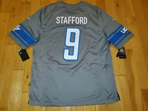 New Nike Matthew Stafford Gray DETROIT LIONS #9 Mens NFL Team Replica JERSEY XL - Picture 1 of 23