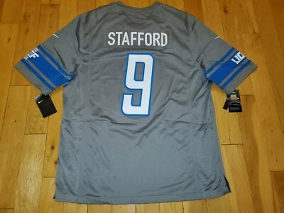 Nueva camiseta Nike Matthew Stafford gris DETROIT LIONS #9 réplica del equipo de la NFL para hombre XL Foto 1 de 4