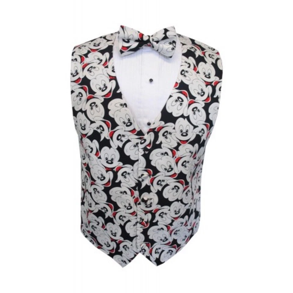 Mickey Mouse Smiling Faces Tuxedo Vest and Bow Tie - Image 1 of 1