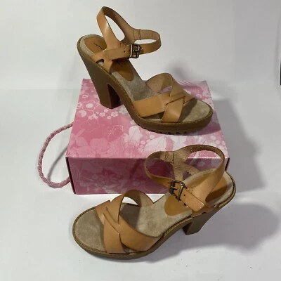 Sandalias chinas de cuero vegetal macizo para lavandería talla 8,5 M NUEVAS Foto 1 de 4