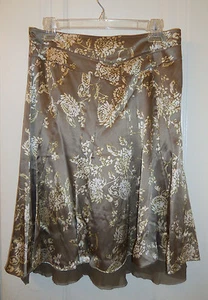 BANANA REPUBLIC Estampado Floral 100% Seda Falda, Beige, Debajo de la Rodilla Talla 4 Nueva con Etiquetas - Imagen 1 de 12
