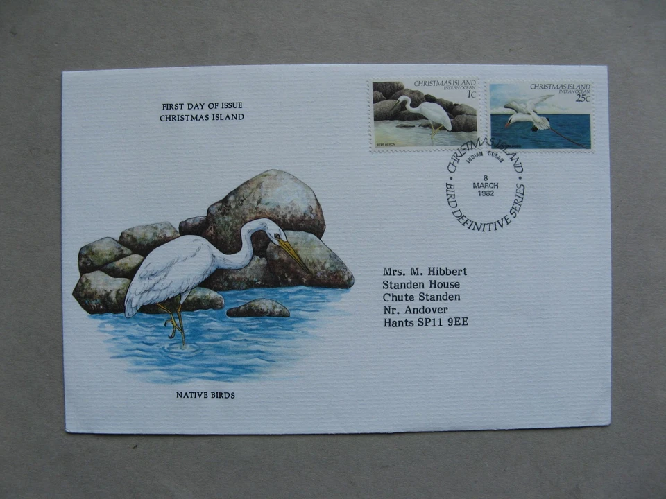 AUSTRALIA Chistmas Island, cover FDC 1982, birds ao Heron - Image 1 of 1
