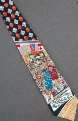 Corbata Tabasco Baloncesto Publicidad Novedad Arte 100% Seda Única Diversión Extravagante Foto 1 de 4