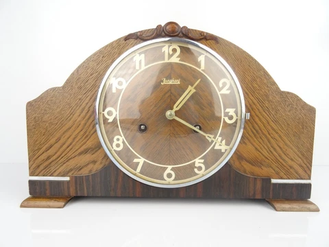 German JUNGHANS Antique Vintage Mantel Bracket Clock 8 Day (Kienzle Mauthe era) Cover