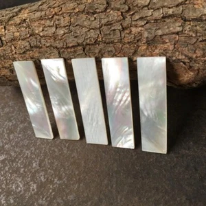 Rebanadas grandes de nácar blancas naturales de 5 piezas para incrustaciones musicales y manualidades - Imagen 1 de 7
