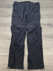 Kuhl Renegade Convertible Pants Mens 40x34 Black/Gray Zip Off Cargo Hiking - Picture 1 of 10