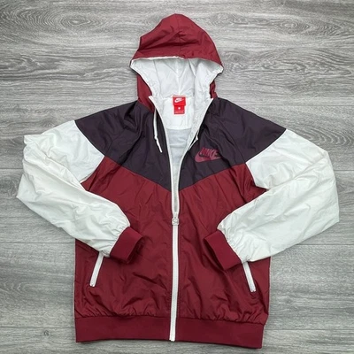 Chaqueta cortavientos Nike Windrunner para mujer grande roja blanca cremallera completa retro años 90 Foto 1 de 4