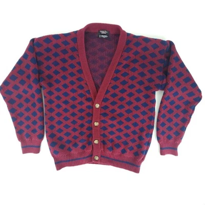 Cárdigan Suéter Christian Dior Monsieur Vintage Años 80/90 Para Hombre Mediano Rojo Azul Foto 1 de 4
