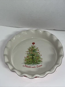 Pioneer Woman Holiday Cheer 9” “Made with Love” Ruffled Edge Pie Plate EUC - Picture 1 of 4