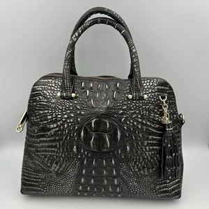 Brahmin modello Croc nero rame argento con ferramenta color oro 2 cerniere - Foto 1 di 17