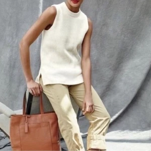 J. CREW Damen Pullover elfenbeinfarben Rippstrick ärmellos XS Baumwolle Wollmischung - Bild 1 von 14