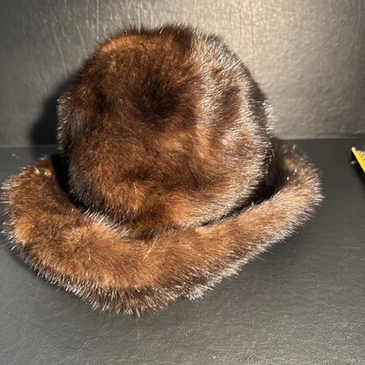 Mr. Laurence Authentic MINK FUR BERET DARK BROWN ESPRESSO fr232775 - Image 1 of 4