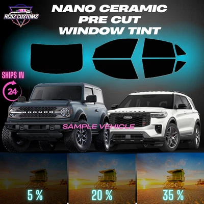 Película de tinte de ventana precortada para modelos Ford 1990-2025 laterales + parte posterior (5%, 20%, 35%) Foto 1 de 4