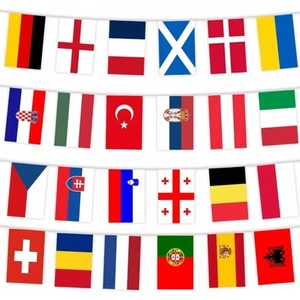 8m Europaflagge Wimpel Banner Eurofahnen Dekoration 24 Flaggen Länderbanner - Bild 1 von 3