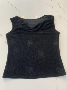 Vintage Sleeveless Cowl Neck Glitter Patch Blouse Size Medium Made In USA - Picture 1 of 11