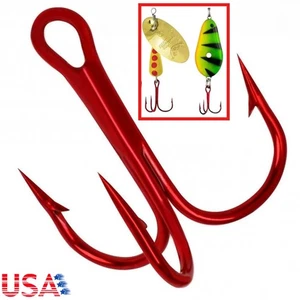 100 PIEZAS Ganchos Agudos de Pesca Rojo Acero Alto Carbono 2#-1/0# Señuelos Cebos Gancho - Imagen 1 de 17