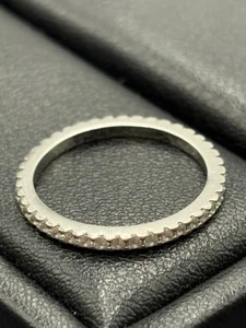 EUC Sterling Silver Cubic Zirconia Eternity Band Size 6.25 Y6 - Picture 1 of 10