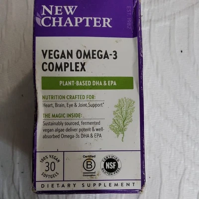 全新 Chapter Vegan Omega-3 复合物软凝胶 - 30 件 - Ex:09/25 — 第 1/4 张图片