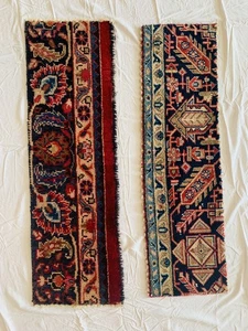 Antiker Sarouk Teppich Fragmente zum Rahmen DIY Wandbehang Textil Kunst Wolle - Bild 1 von 12