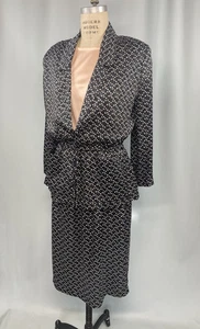 Vintage Kleid GRÖSSE LARGE 15/16 schwarz PK'S KLOSET 80er 90er Satin Jacquard USA - Bild 1 von 18