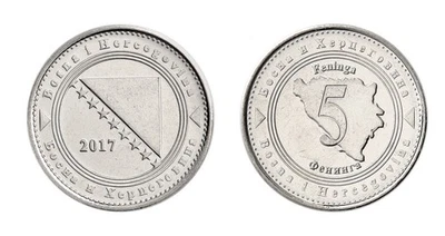 Bosnia & Herzegovina 5 Feninga, 2005-2021, KM #121, Mint - Image 1 of 3
