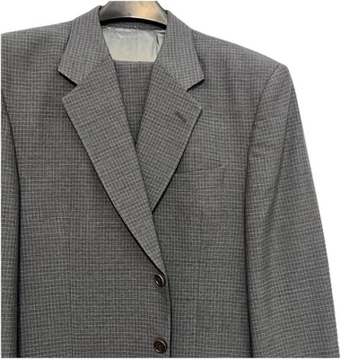 Terno masculino tamanho 42S calça 36Wx30L príncipe cinza xadrez xadrez 2 peças terno - Imagem 1 de 4
