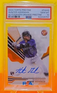 2024 Topps Pristine Hunter Goodman RC #PA-HG "Orange Rookie Auto" /25 Rockies - Picture 1 of 4