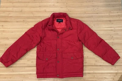 Chaqueta Abrigo Lands End Puffer Para Hombre Pequeña Roja Hinchada Gruesa Pesada Parka Foto 1 de 4