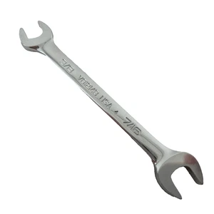 Vintage Snap-on 3/8" - 7/16" SAE Double Open-End Wrench VO1214B - USA Made - Picture 1 of 8