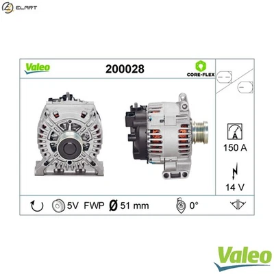 ALTERNATOR 200028 FOR MERCEDES-BENZ OM646.811/812 2.1L OM640.941/940/942 2.0L - Image 1 of 4