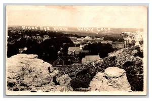 RPPC Aerial View of WRAY CO Colorado ~ Church & High School visible - Picture 1 of 2