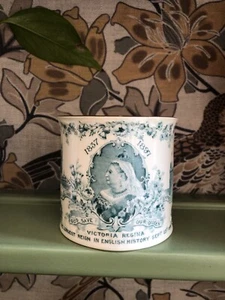 Rare Blue Queen Victoria Jubilee Commemorative Mug 1937-1987 - Picture 1 of 7