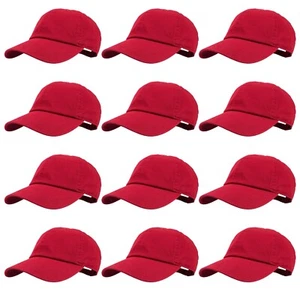 Plain Blank Cotton Baseball Cap Hat Solid Adjustable Wholesale LOT 12pcs - Picture 1 of 134