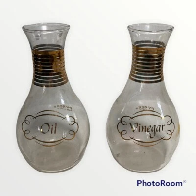 Juego de vasos de jarra de aceite y vinagre originales PYREX de colección SOLO *SIN soporte\tapón* Foto 1 de 4