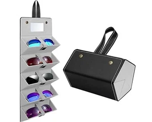 Sunglasses Organizer Case With 5 Slots Portable Travel Glasses Case Storage - Picture 1 of 6