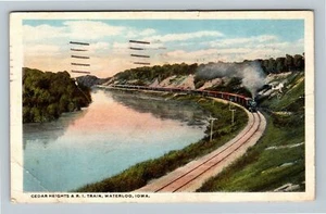 Waterloo IA Cedar Heights & R.I. Dampflok Zug, Iowa um 1918 Vintage Postkarte - Bild 1 von 2