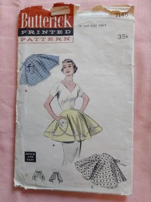Butterick 7145 Vintage Quick & Easy One Yard Apron Patterns - Image 1 of 2