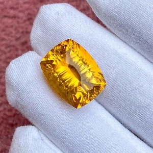 Cojín citrino natural de 15,45 quilates corte cóncavo piedras preciosas sueltas para joyería y anillo - Imagen 1 de 3