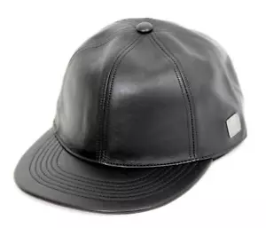 MCM Berretto da Baseball Basecap Pelle di Vitello Piastra Ottone Nero Taglia S - Foto 1 di 3