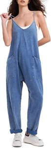 EXLURA Womens Casual Summer Jumpsuits 2024 Romper Bib Outfits Adjustable Straps - Picture 1 of 13