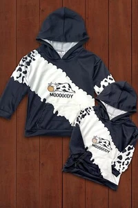 Mommy & Me Baby Youth Moody Cow Sweatshirt Sweater Hoodie - Picture 1 of 1