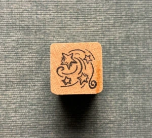 Stars Starry Night All Night Media Anna Griffin Rubber Stamp .5" - Picture 1 of 3