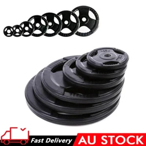Olympic Rubber Coated Cast Iron Weight Plate Tri-grip 1.25kg - 25kg Commercial - Picture 1 of 10