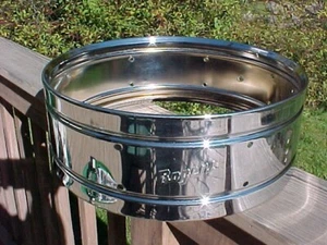 ROGERS POWERTONE 1966s 5x14 drum shell 18123 Chrome Over Brass - Picture 1 of 24